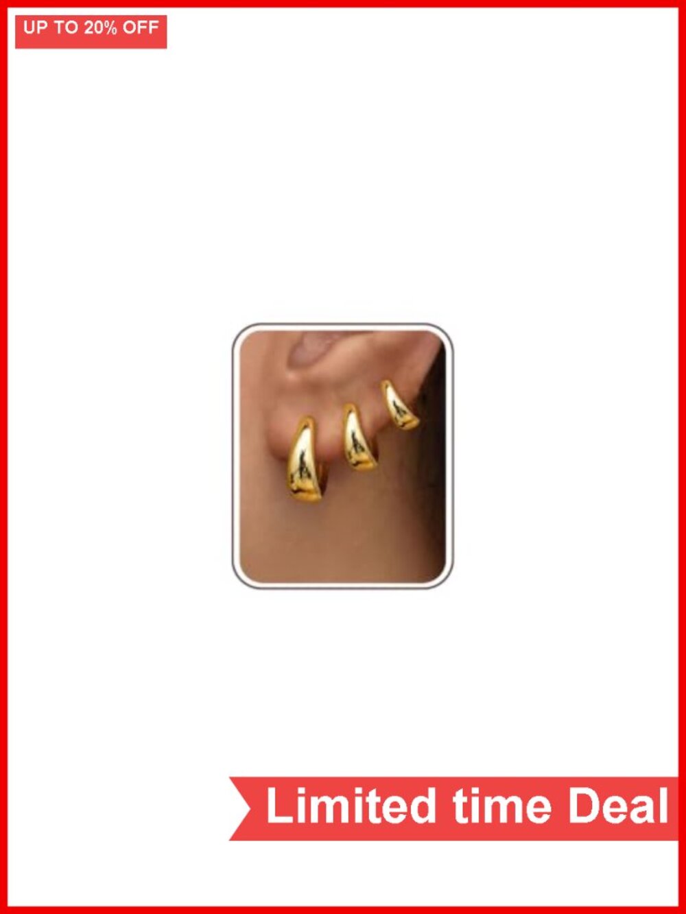 3 Pairs Gold Plated Hoop Earrings Set for Women Hypoallergenic Small Huggie